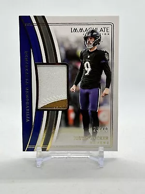 2023 Panini Immaculate Justin Tucker Remarkable Memorabilia Patch /49 Ravens • $47.50