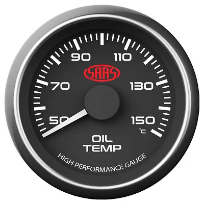 SAAS Performance Engine Oil Temp 52mm Analog Gauge Black Face 4 Colour Lighting  • $89.99