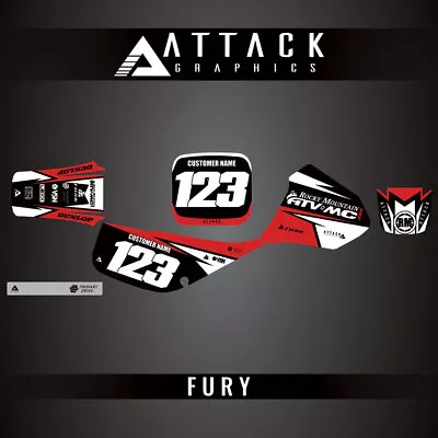 Attack Graphics Custom Fury Complete Bike Graphics Kit For Honda XR80R 1997 • $68.45