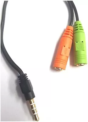 £3.49 • Buy 3.5mm Stereo Headphone Microphone Audio Splitter Cable Adapter Male To 2 Female