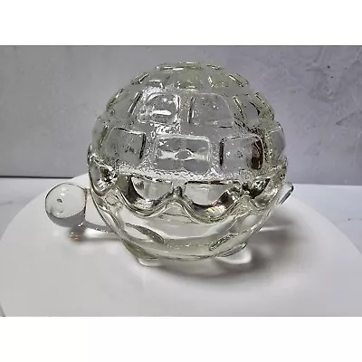 Vintage Anchor Hocking Clear Glass Turtle Trinket Dish W/Lid • $12