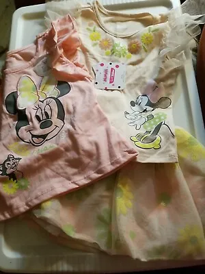Disney Junior Minnie Mouse Shirt & Tutu Skort 3-piece Outfit Girls Size 5 NEW • $20