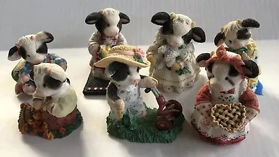 Marys Moo Moos Cow Figurines By Enesco Lot Of 7 Vtg Read Details For Each One • $35