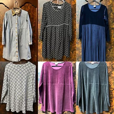 6 Pc Lot Vtg 90s Maternity Winter Clothing XL Tops/Dresses Velour Denim Polka • $69.99