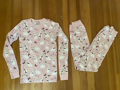 Hanna Andersson 140 -10 Pink  Rabbit Long Johns Pajamas Pjs- Bunny • $18