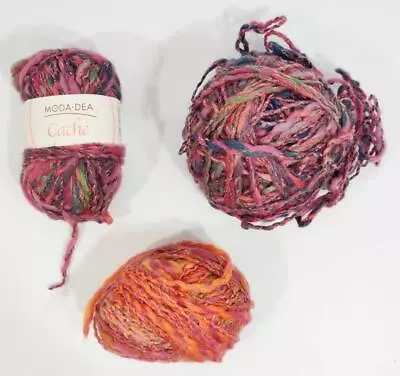 Coats & Clark MODA DEA Cache YARN One Skein 50g 72 Yds + Two Balls 3.4oz 1.6oz • $9.95