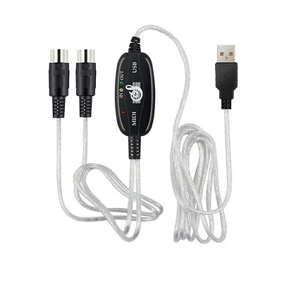 USB 2.0 To Midi Cable For Music Keyboard Piano Interface Connection Adapter • $9.90
