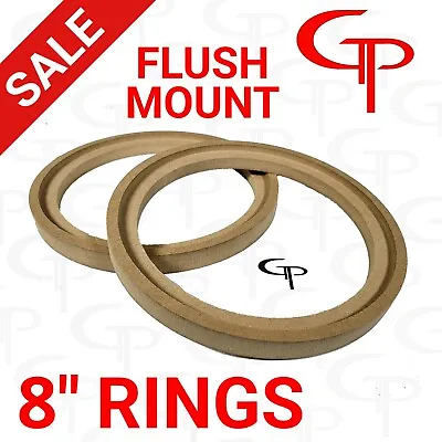 Flush Mount 8 Inch Speaker Rings MDF GP Car Audio Mounting Spacer (PAIR)  • $12.49