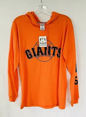 NWT PINK Victorias Secret MLB Collection SF Giants Pullover Hoodie Size S • $20