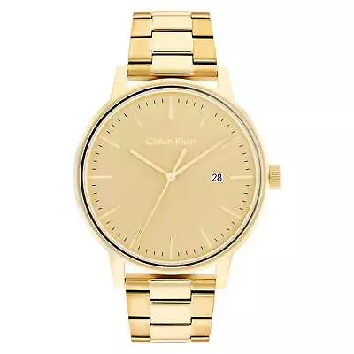 Calvin Klein Gold Stainless Steel Dial Men's Watch - 25200056 • $224