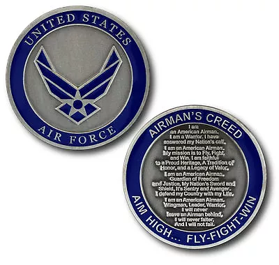 Air Force Airman's Creed 1.75  Aim High Fly Fight Win  Challenge Coin • $34.99