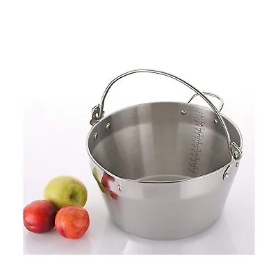 Jam Making Maslin Pan Stainless Steel Preserve Pot & Handle BucketCamping Pa... • £134.34