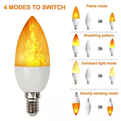 Flicker Flame Fire Effect E14 27/26 B22 LED Simulated Light Bulb Warm Decor Lamp • $9.79