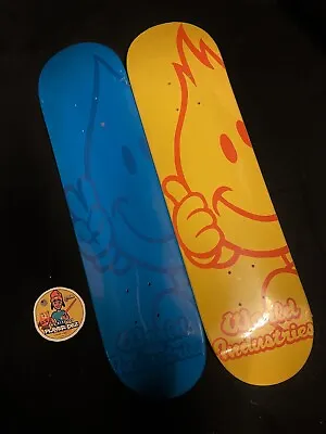 RARE VINTAGE World Industries Wet Willy Flame Boy Skateboard Deck LOT Of 2 • $275.99