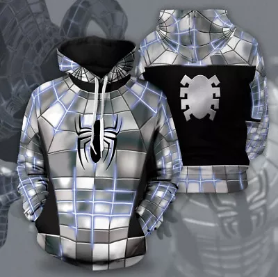 Venom Spiderman Cosplay Hoodie Pullover Jacket Jumper Men Casual Sweatshirt Coat • $31.08