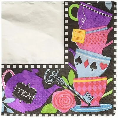 Mad Tea Party Alice In Wonderland Kids Birthday Party Paper Luncheon Napkins • $9.47