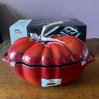 Staub Cast Iron Tomato Cocotte Dutch Oven Cherry Red 3 Quart  • $220