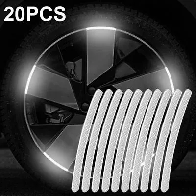 White Reflective Car Wheel Hub Decal Tire Rim Luminous Strip Sticker Accessories • $2.87