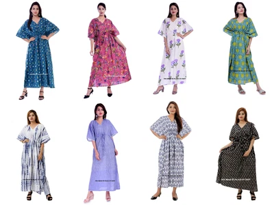 $41.79 • Buy Indian Kaftan Cotton Maxi Dress Long Summer Caftan Women Beach Bikini Cover
