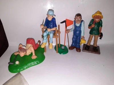 5 Vtg 70s 80s Wilton Man Dad Grampa Fishing Golf Garden  Hunter Cake Toppers  • £28.56