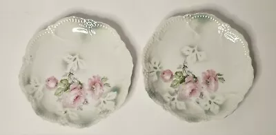 Two Vintage German Porcelain Lusterware 6  Cake Plates Leuchtenburg *Excellent* • $39