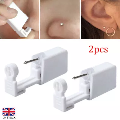 2x Disposable Safe Sterile Piercing Unit Nose Earring Studs Piercing Tool Kit UK • £5.99