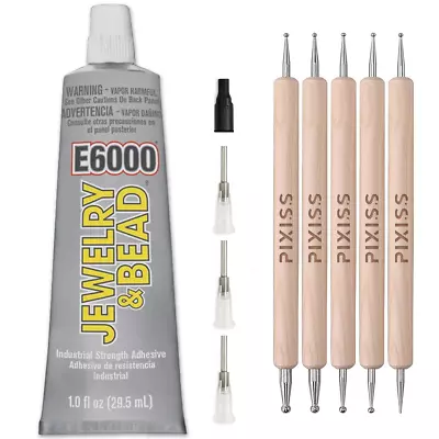 GRAS Art E6000 Adhesive Rhinestones Glue 1Oz Clear Precision Dotting Tips Inc • $11.75