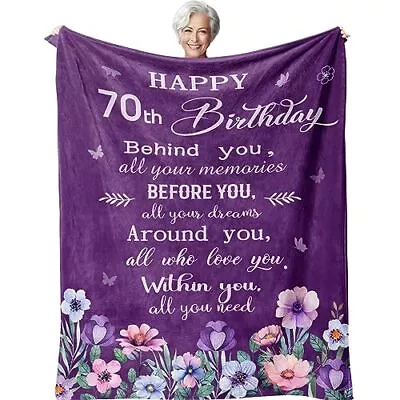 70th Birthday Gifts For Women Blanket 70th Birthday Gifts Ideas Happy 70th Bi... • $37.80