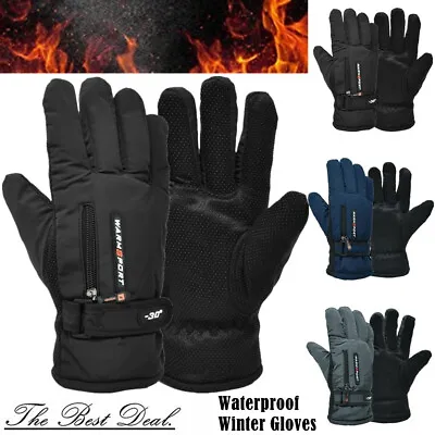 Men's Winter Thermal Warm Waterproof Ski Snowboarding Work Fleece Gloves Mitten • $19.88