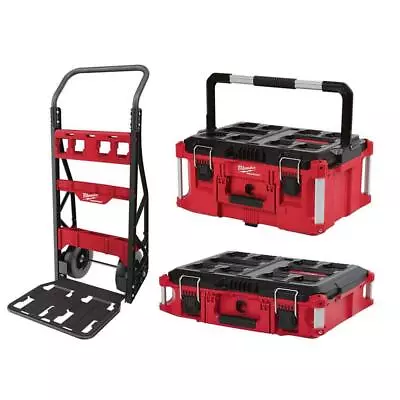 Milwaukee PACKOUT 2-Wheel Cart 20  400 Lbs. Capacity W/ Large + Small Tool Box • $458.82