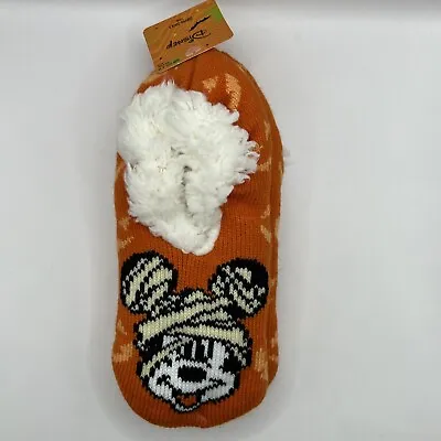 NWT DISNEY MICKEY MOUSE Halloween Mummy Slipper Socks Anti Skid Women’s Sz 4-10 • $18.95
