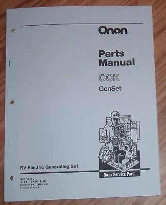 Onan Cck - Rv Genset Parts List Manual 927-0220 • $16.95