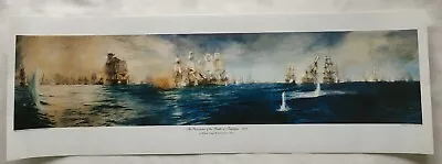 £20 • Buy Lithographic Colour Print 'Panorama Of The Battle Of Trafalgar' By W L Wyllie
