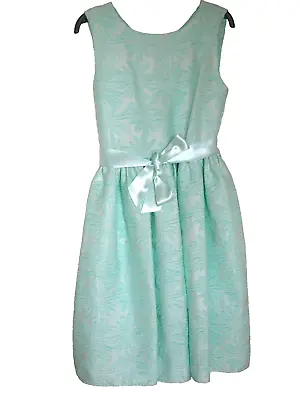 Girls Dashing & Dainty Jacquard Prom/bridesmaid Dress Aqua Size 11-12 Years Occa • £21.50