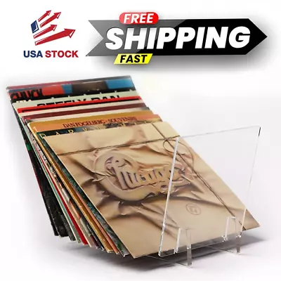 MountainAir - 50 LPs Acrylic Vinyl Record Rack - Transparent Vinyl Record Holder • $21.99