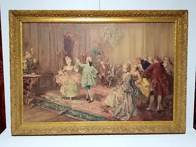 Antique Hand Colored Print V. Paredes Mozart & Marie Antoinette  - 30x42 • $450