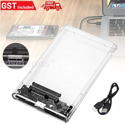 $8.85 • Buy Hard Drive Enclosure USB 3.0 To SATA 2.5  External HDD SSD Case Disk TRANSPARENT