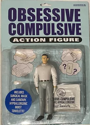 Obsessive Compulsive Action Figure Including Face Mask & Moist Towelette 2005 • $15