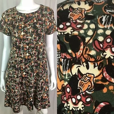 LulaRoe Disney Women’s XS Green Minnie Mouse High Low Carly Flare Shirt Dress • $25.20