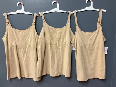 $12.99 • Buy New! Auden Women's Nursing Cami Tan - Large - 3 Pack!