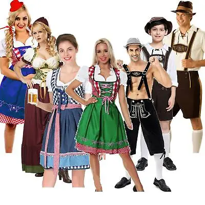 £7.12 • Buy Womens Men Dress German Oktoberfest Bavarian Beer Wench Costume Fancy Outfit