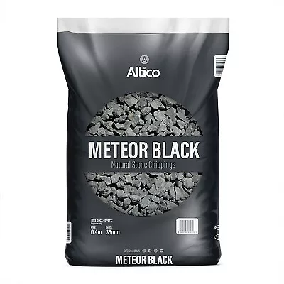 Meteor Black Basalt Stone Chippings 10-20mm Garden Gravel Patio Pot Aggregates • £12.95