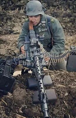 WW2 Picture Photo German Machine MG 42 Gunner In A Trench 5973 • $6.95