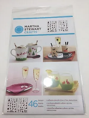 Martha Stewart Crafts 46 Dessigns 2 Adhesive Stencils 5 3/4 In X 7 3/4 In Instr • $12.99