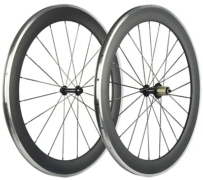 700C Alloy Brake Surface 38/50/60/80mm Carbon Wheelset Carbon Wheels Road Bike • $370