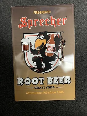 Sprecher Root Beer Tin Sign Rooty The Crow K@@L Not Neon Or Vintage • $14.99