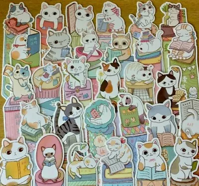 £3.49 • Buy 3x Cat Bookmarks Page Marker Gift Kawaii Pottering Book Mark Cat Lover Reading