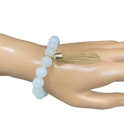 Vera Bradley Semi Precious Tassel Bracelet White  Gold Nwt • $12