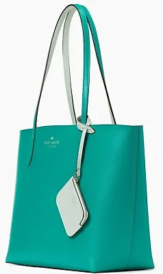 Kate Spade Ava Reversible Green Mint Leather Tote Pouch NWT K6052 $359 Retail • $124.98