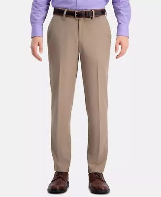 Haggar Men Tan Cool 18 Pro Slim Fit Moisture Wicking Dress Pants Size 30x32 $55. • $20.40